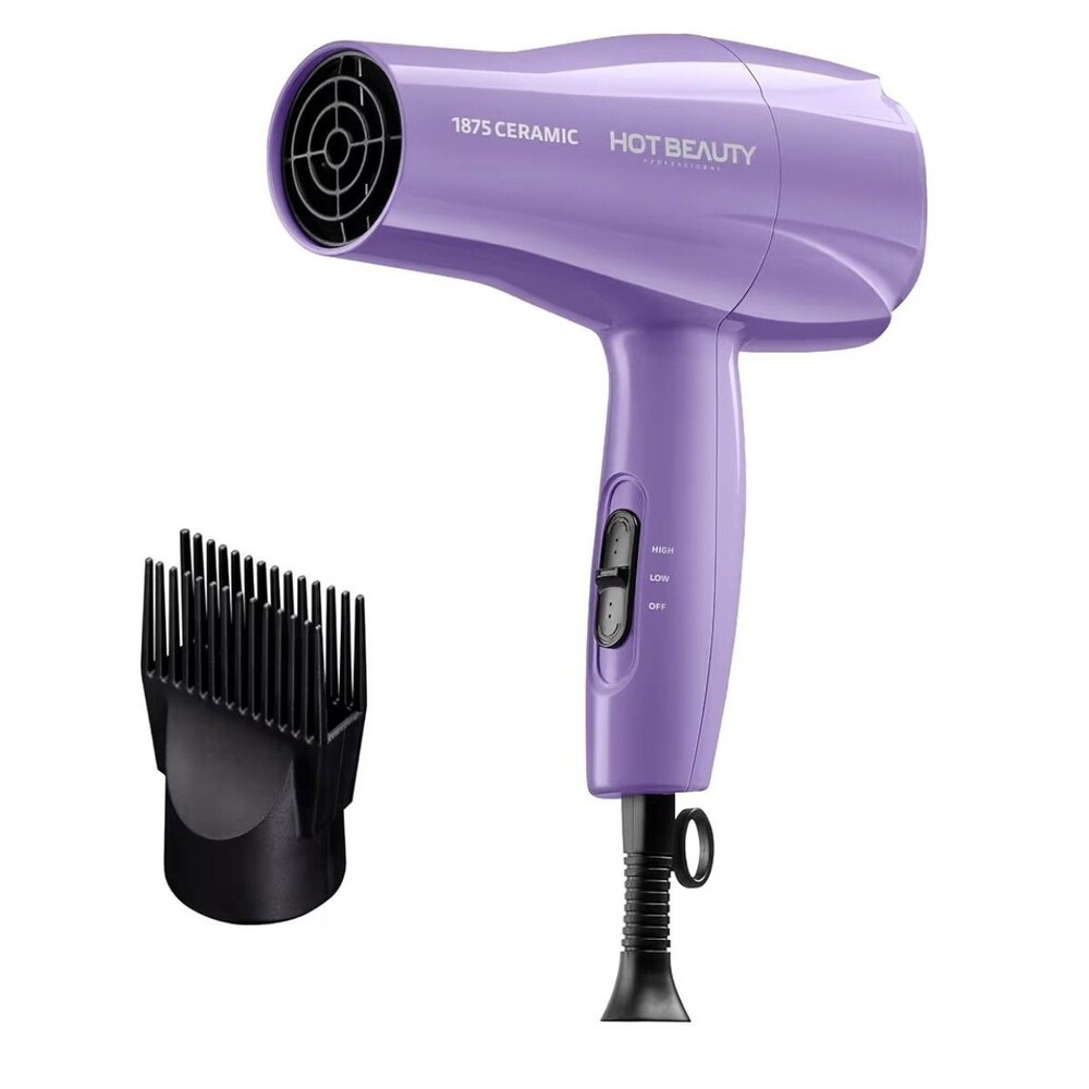 Hot Beauty 1875 ceramic hairdryer with bonus detangler NOB